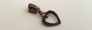 #3 Textured Heart Auto-lock Slider with Pull - M51N104  for Metal
