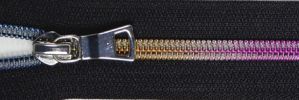  #5  Metallic Coil On Black Tape Zipper