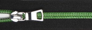  #5  Metallic Coil On Black Tape Zipper