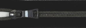  #5  Metallic Coil On Black Tape Zipper