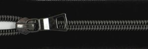  #5  Metallic Coil On Black Tape Zipper