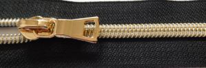  #5  Metallic Coil On Black Tape Zipper