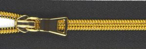  #5  Metallic Coil On Black Tape Zipper