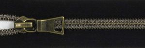  #5  Metallic Coil On Black Tape Zipper