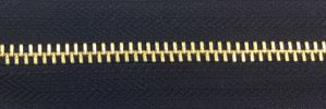 #5 Euro-inspired Moyenne High-polished Shiny Gold Zipper Chain